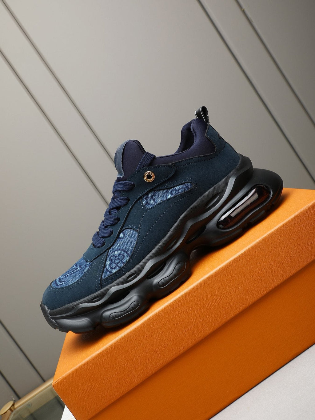 Louis Vuitton Patterned Panel Chunky Sneakers — side