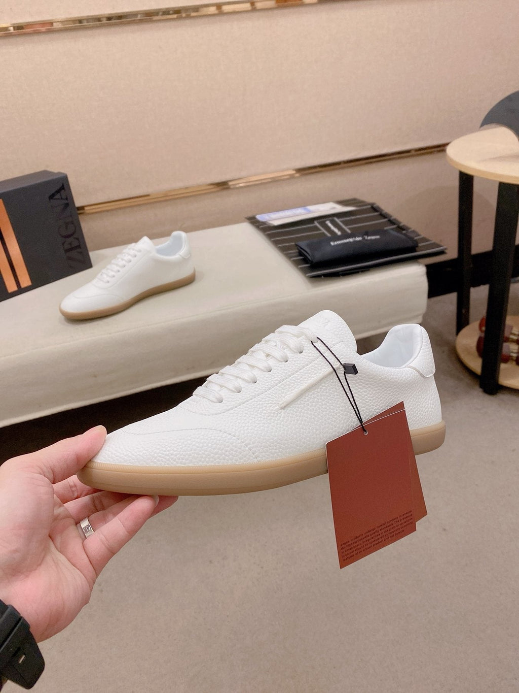 Zegna Suede Low-Top Sneakers — side