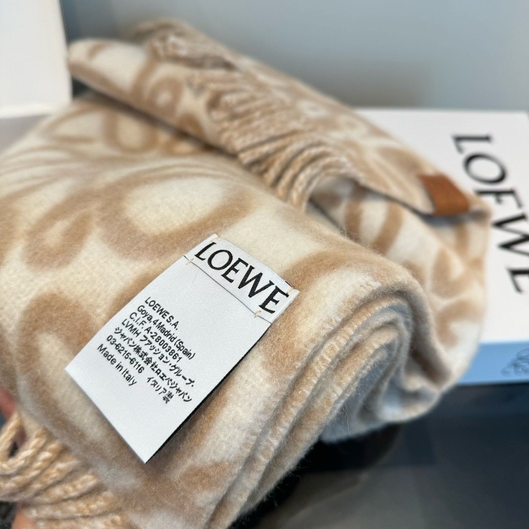 LOEWE Loop-Pattern Fringed Scarf — front