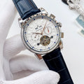 PATEK PHILIPPE Silver Blue White Dial Strap Watch — hero