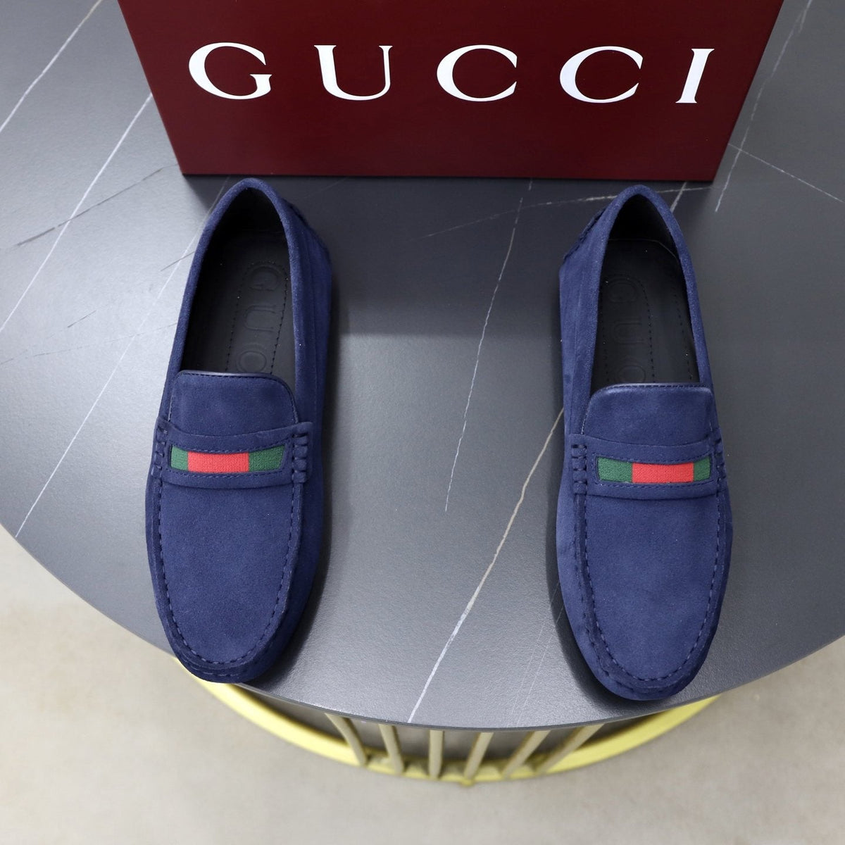 Gucci Men’s Stripe Slip-On Loafers — front
