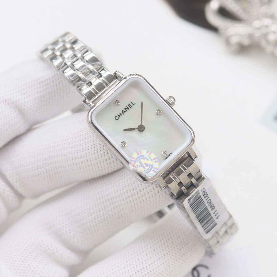 CHANEL Silver White Dial Bracelet Watch — hero