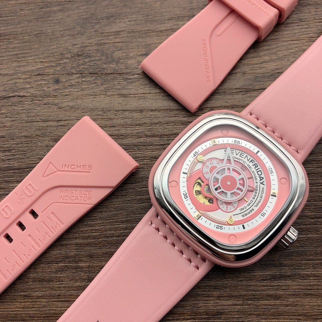 SEVENFRIDAY Pink Strap Watch — front