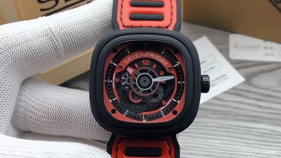 SEVENFRIDAY Red Strap Watch — front