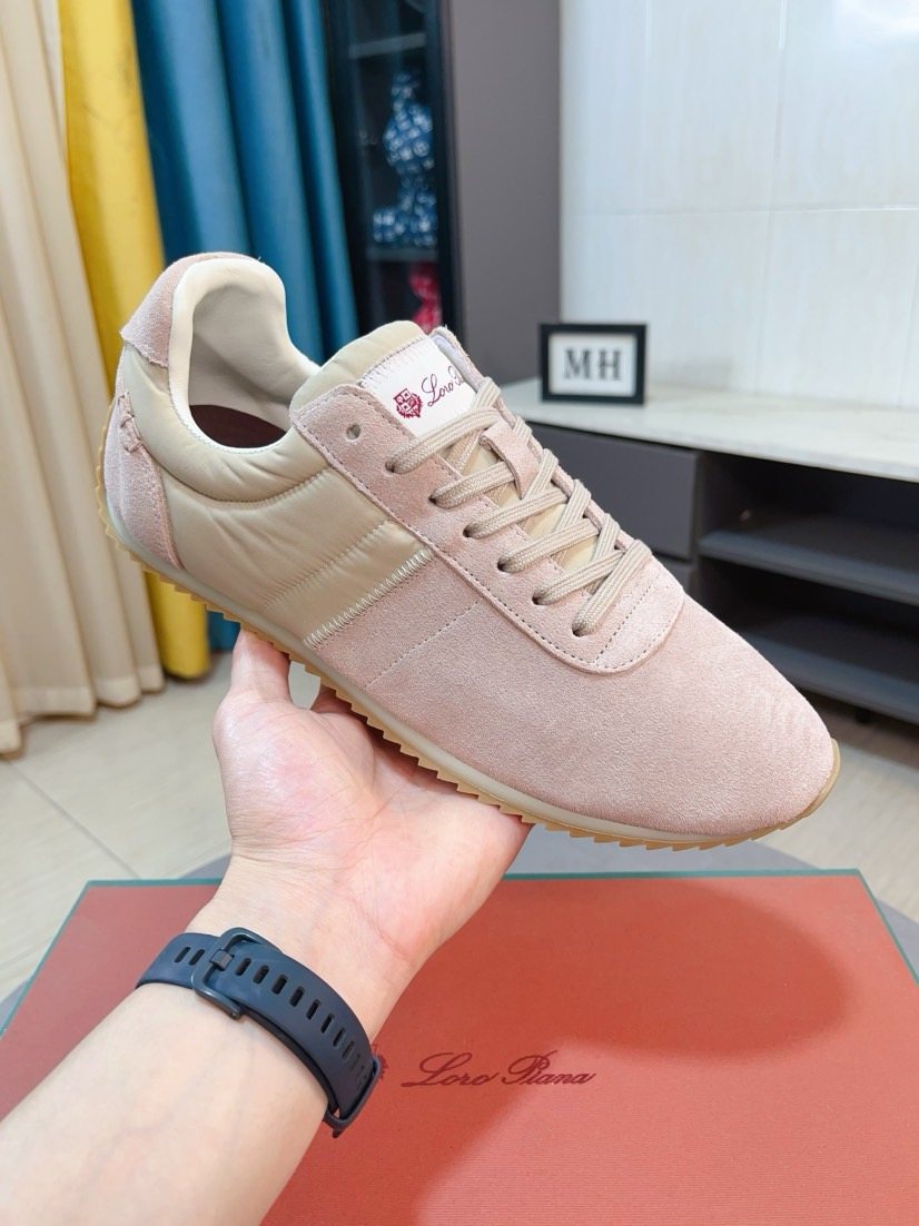 Loro Piana Low-Top Lace-Up Sneakers — front
