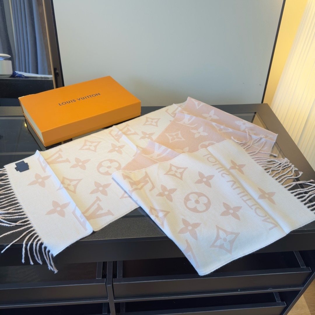 Louis Vuitton Monogram Fringe Scarf — front