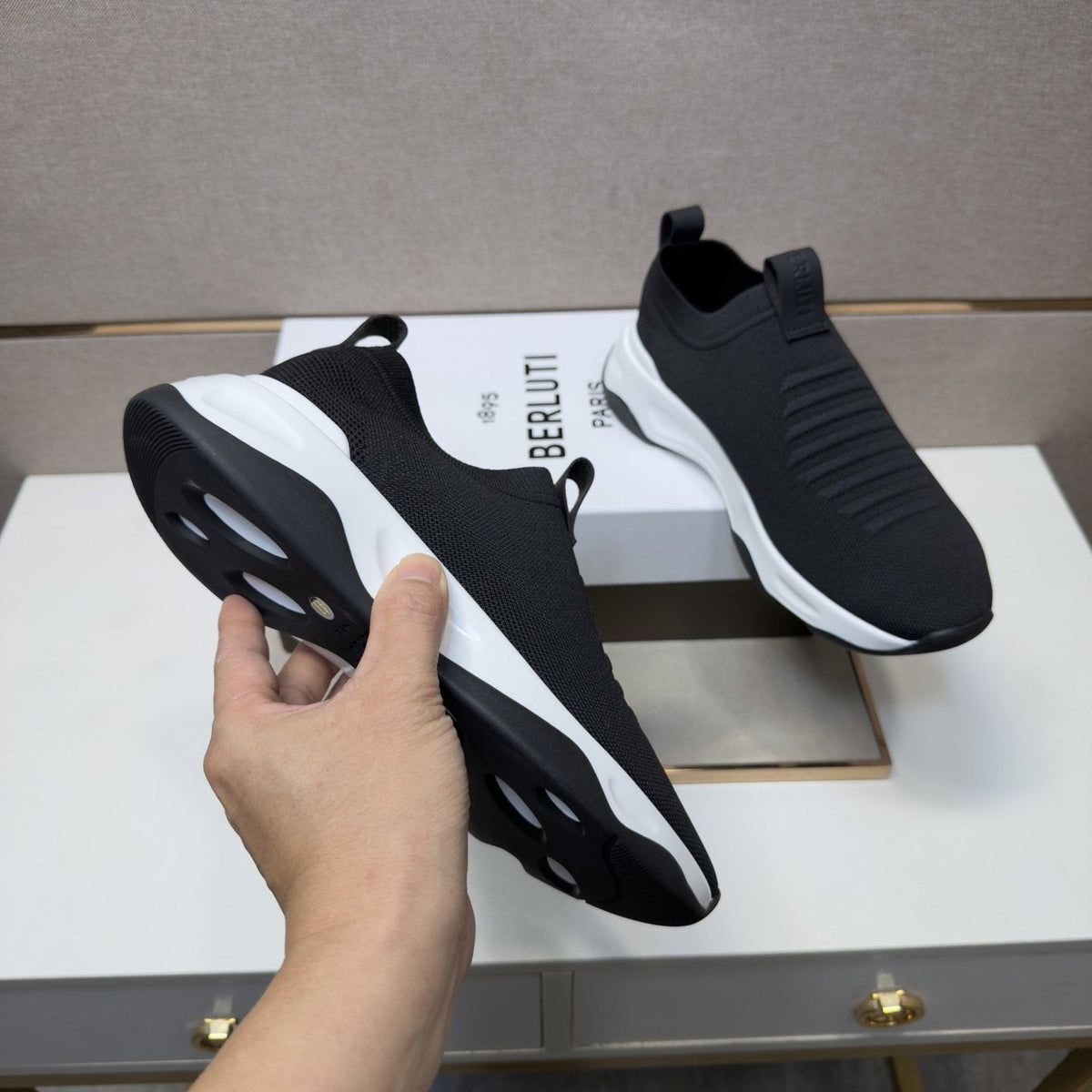 Berluti Ribbed Slip-On Sneakers — detail