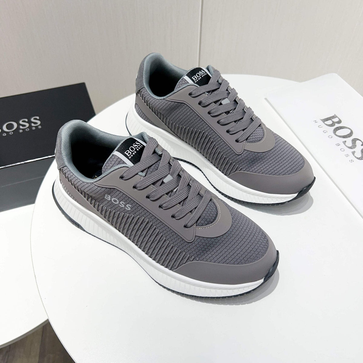 BOSS Knit Low-Top Sneakers — front