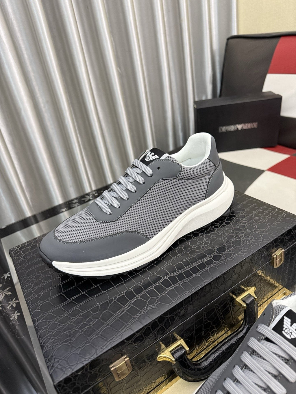 Armani Textured Low-Top Sneakers — hero