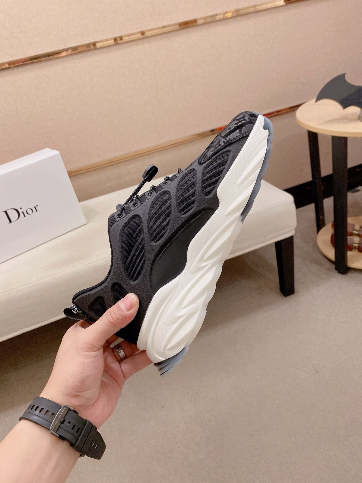 Dior Sculpted Sole Lace-Up Sneakers — detail