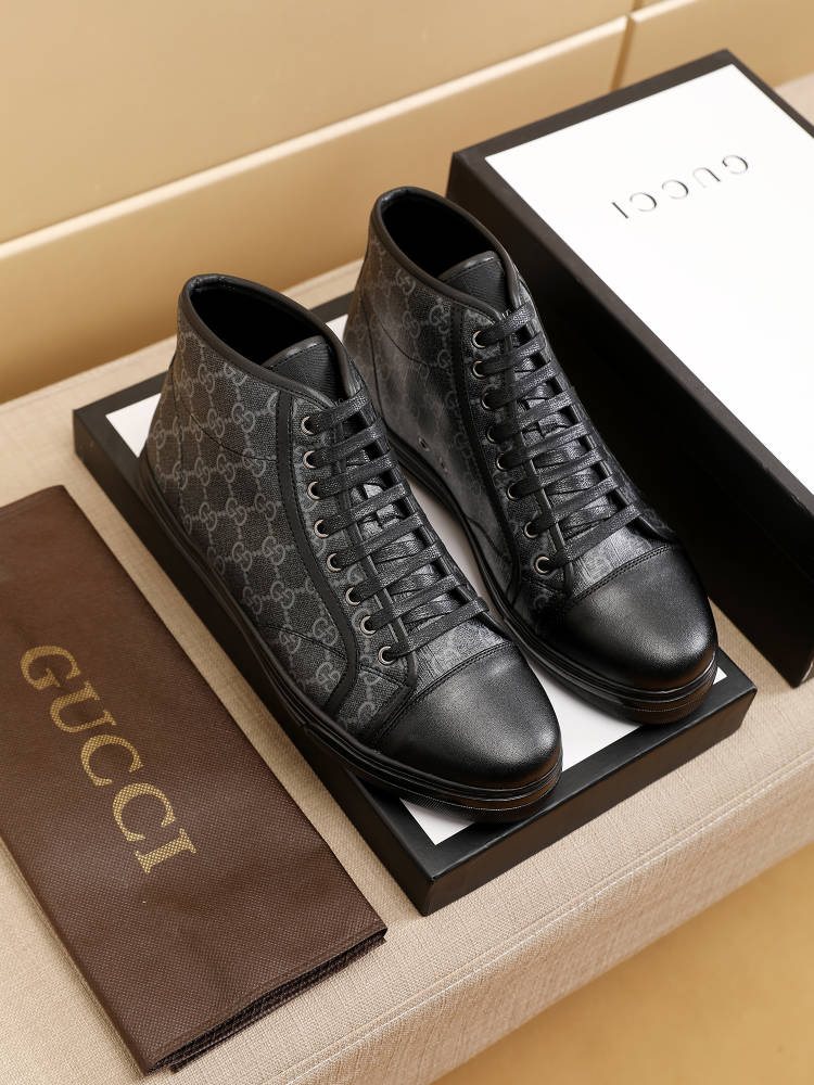 Gucci Monogram High-Top Sneakers — front