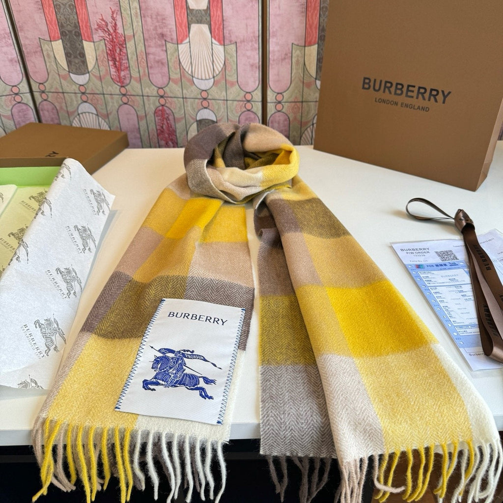 Burberry Plaid Fringe Scarf — front