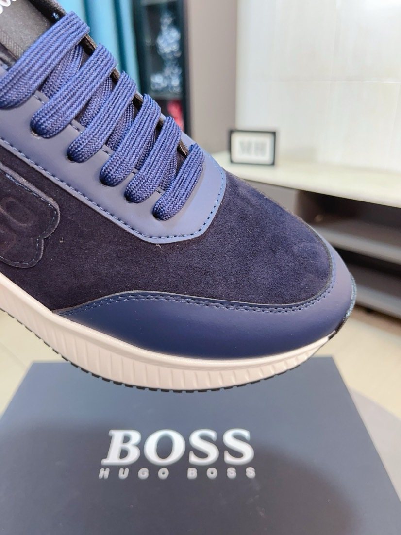 BOSS Olive Green Low-Top Sneakers — detail