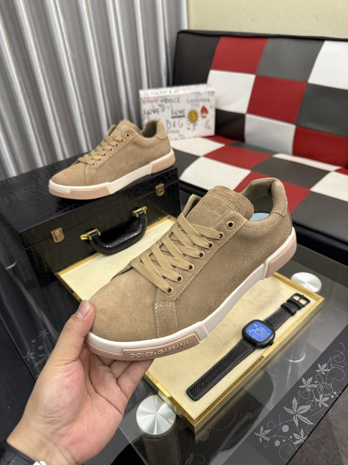 Dolce & Gabbana Low-Top Lace-Up Sneakers — side