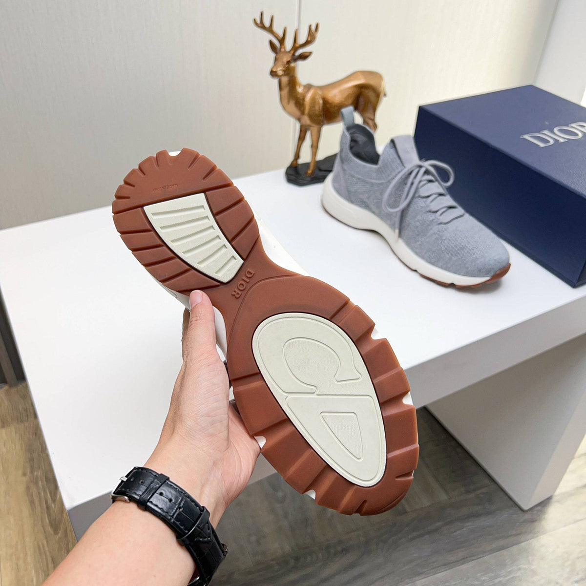 Dior Knit Lace-Up Sneakers — side