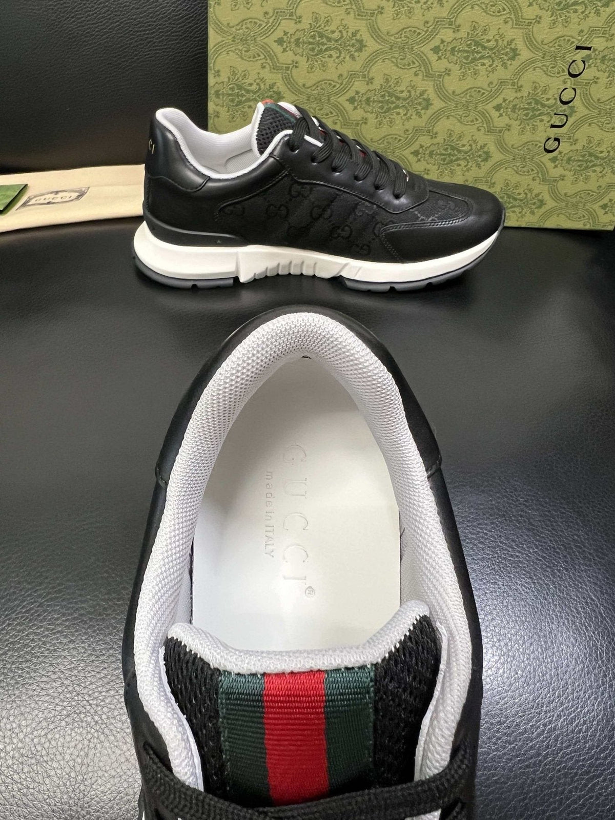 Gucci Monogram Panel Low-Top Sneakers — front