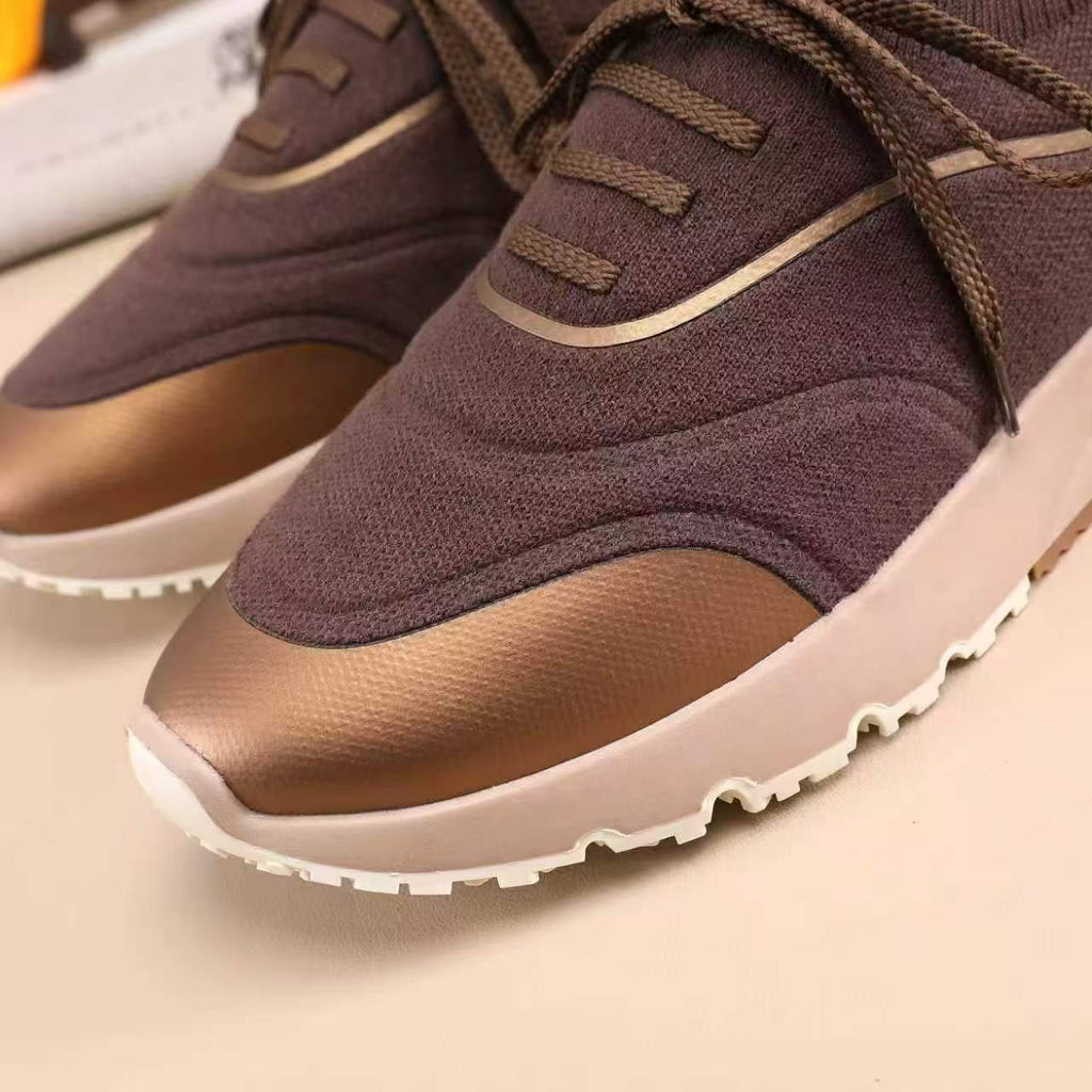 Brunello Cucinelli Knit Lace-Up Sneakers — detail