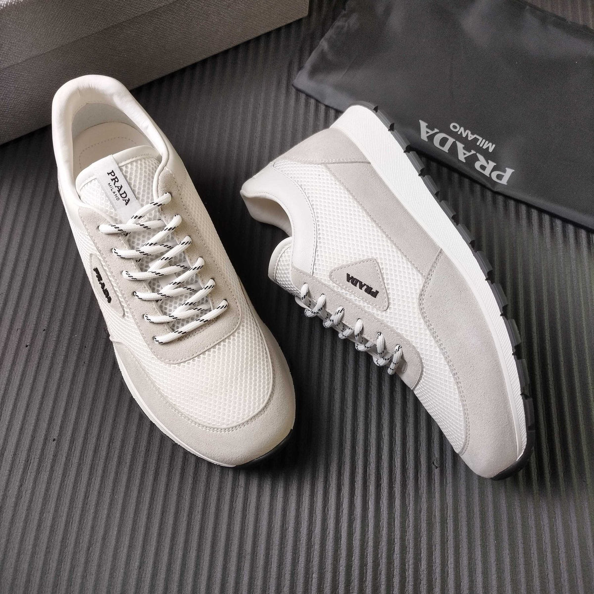 Prada Mesh Low-Top Sneakers — side