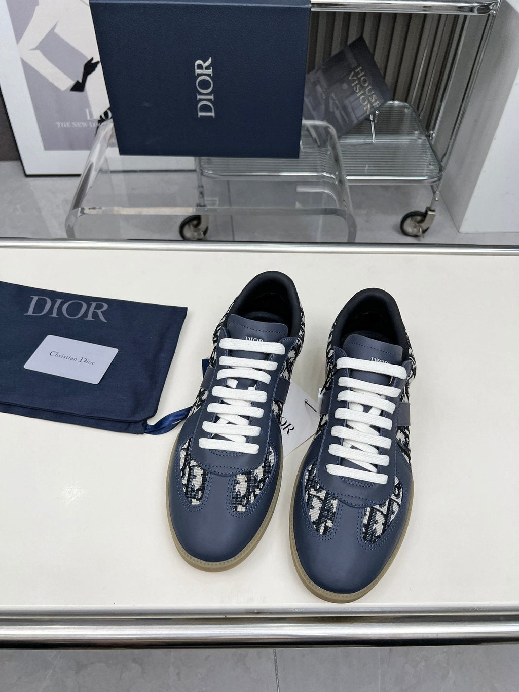 Dior B01 Patterned Low-Top Sneakers — front