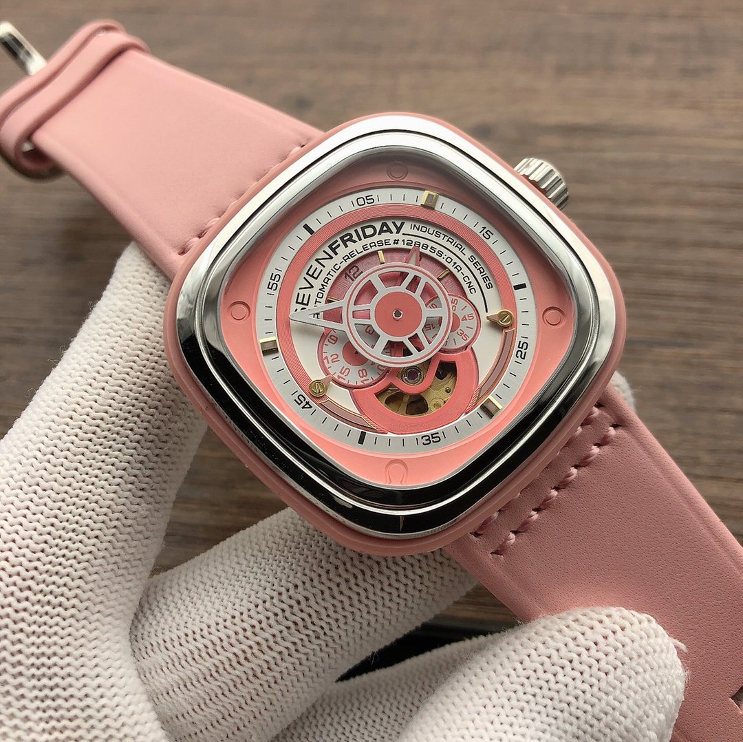 SEVENFRIDAY Pink Strap Watch — front