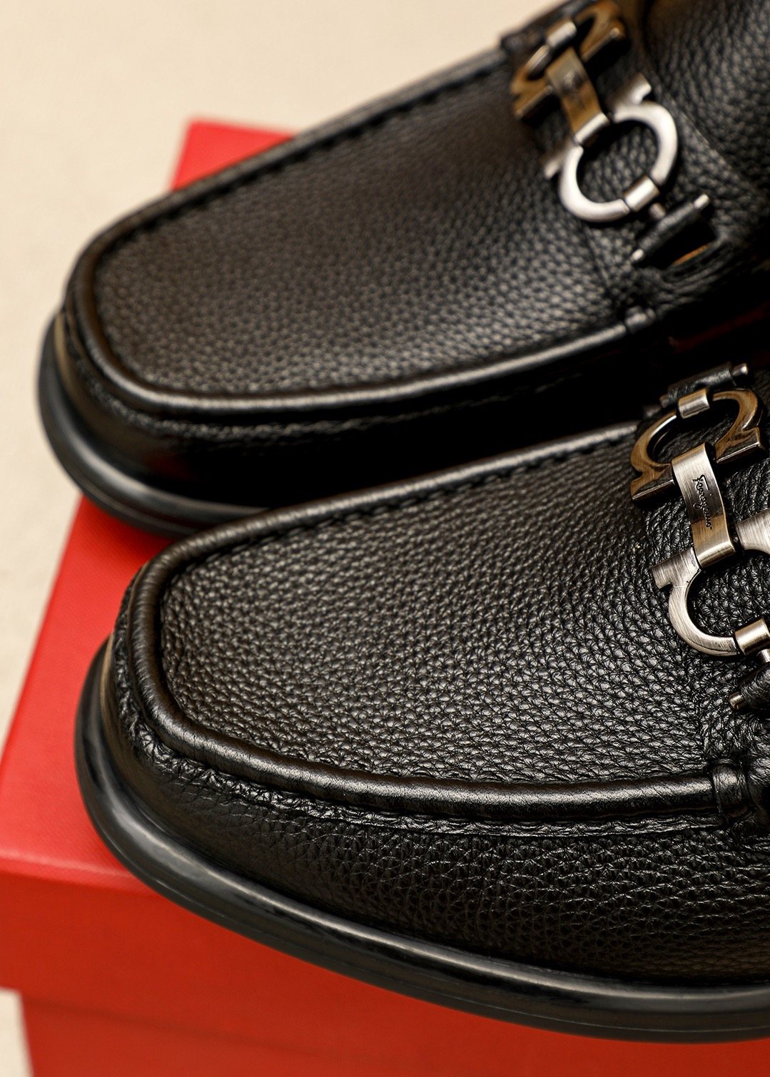 Ferragamo Leather Bit Loafers — detail