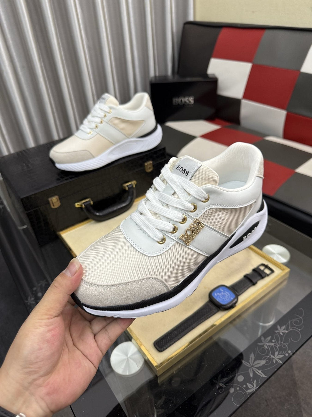 BOSS Color-Block Low-Top Sneakers — front