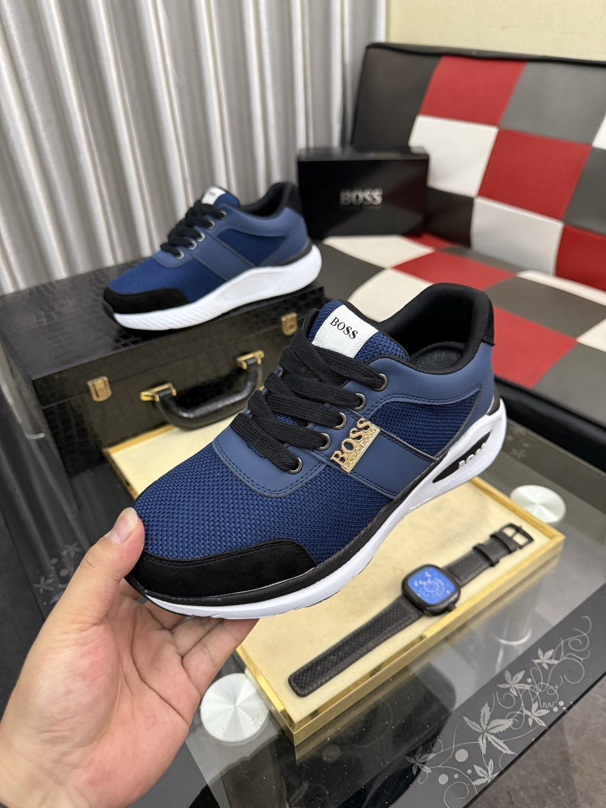 BOSS Color-Block Low-Top Sneakers — front