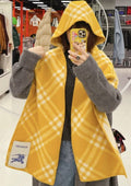 Yellow Plaid Hooded Scarf — hero