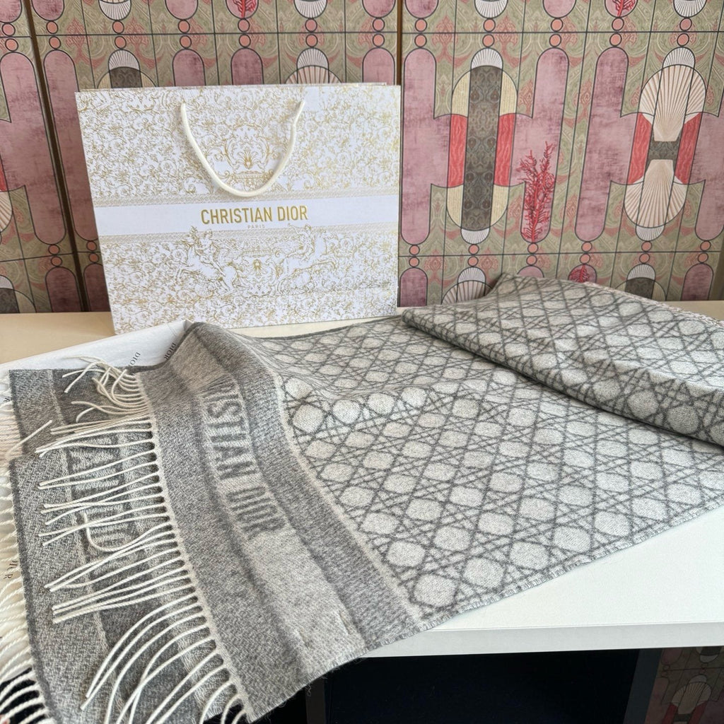 Dior Geometric Fringe Scarf — front
