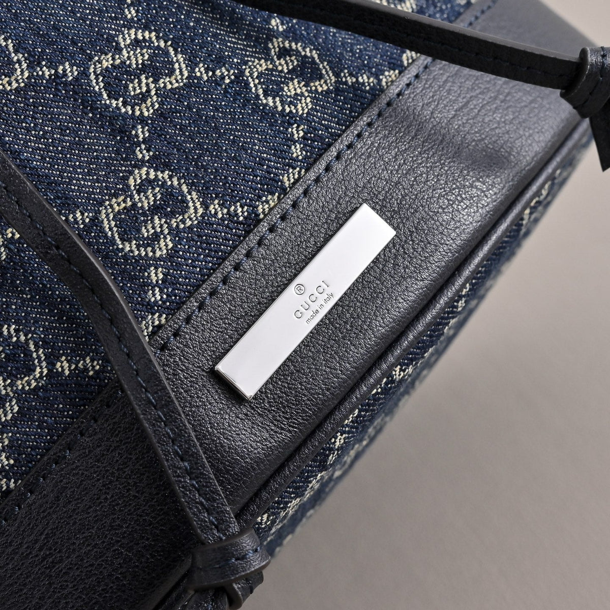 GUCCI Generation GG Denim Bucket Bag