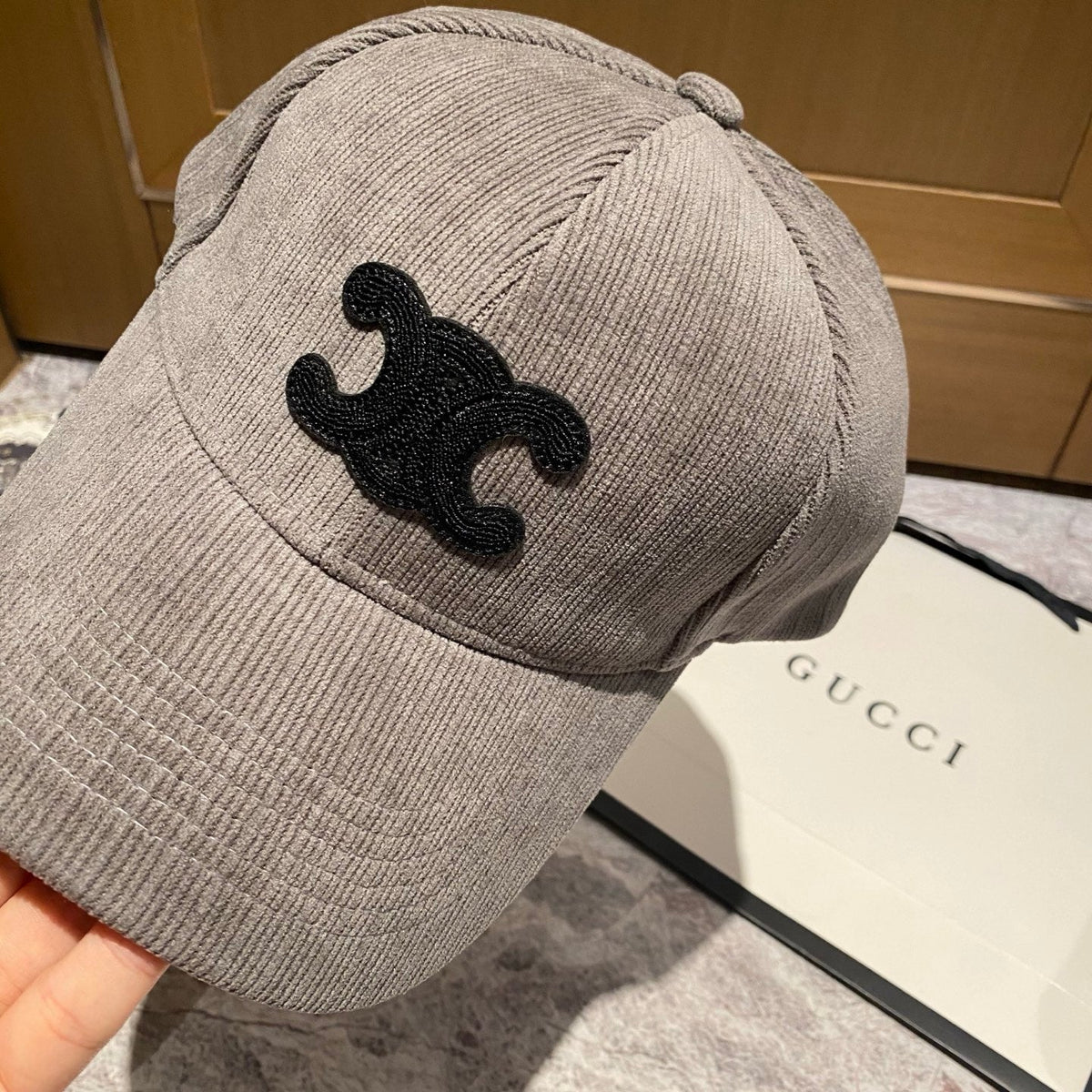 Celine Corduroy Baseball Cap