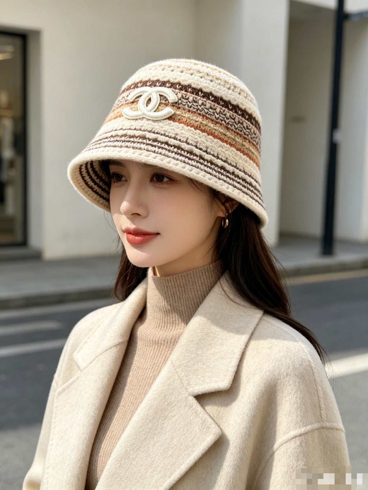 Chanel Knitted Wool Bucket Hat
